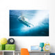 Indonesia, Bali, Surfer Duck Dives Under Wave, View From Underwater Wall Mural
