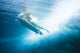Indonesia, Bali, Surfer Duck Dives Under Wave, View From Underwater Wall Mural