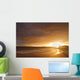 Hawaii, Maui, Makena, Skimboarder Silhouette At Sunset Wall Mural