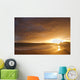 Hawaii, Maui, Makena, Skimboarder Silhouette At Sunset Wall Mural