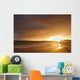 Hawaii, Maui, Makena, Skimboarder Silhouette At Sunset Wall Mural