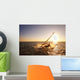 Windsurfer Sailing Off The Coast Of South Maui At Sunset Wall Mural