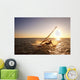 Windsurfer Sailing Off The Coast Of South Maui At Sunset Wall Mural