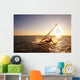 Windsurfer Sailing Off The Coast Of South Maui At Sunset Wall Mural