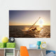 Windsurfer Sailing Off The Coast Of South Maui At Sunset Wall Mural