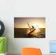 Windsurfer Sailing Off The Coast Of South Maui At Sunset Wall Mural