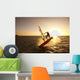 Windsurfer Sailing Off The Coast Of South Maui At Sunset Wall Mural
