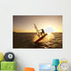 Windsurfer Sailing Off The Coast Of South Maui At Sunset Wall Mural