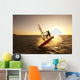 Windsurfer Sailing Off The Coast Of South Maui At Sunset Wall Mural