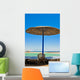 Straw umbrellas on the beach of Egypt Wall Mural
