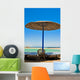 Straw umbrellas on the beach of Egypt Wall Mural