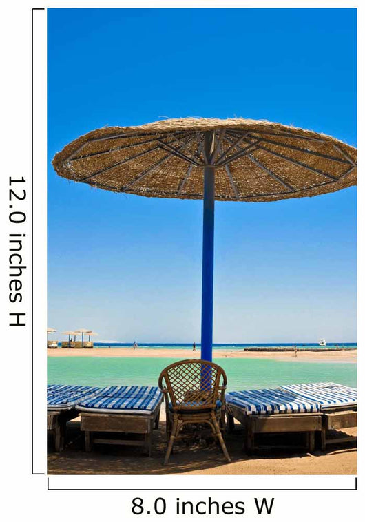 Straw umbrellas on the beach of Egypt Wall Mural