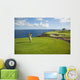 Hawaii, Lanai, Man Playing Golf At The Challenge At Manele Golf Course Wall Mural