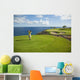 Hawaii, Lanai, Man Playing Golf At The Challenge At Manele Golf Course Wall Mural