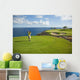Hawaii, Lanai, Man Playing Golf At The Challenge At Manele Golf Course Wall Mural