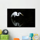 Florida, Everglades, Great Egret Hunting In Shallow Water Wall Mural
