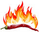 Red hot pepper with flames Wall Decal