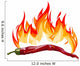 Red hot pepper with flames Wall Decal