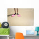 Hawaii, Woman Wearing Pink Snorkel Flippers On Sandy Beach Wall Mural