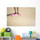 Hawaii, Woman Wearing Pink Snorkel Flippers On Sandy Beach Wall Mural