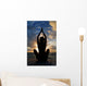 Silhouette Of Woman Doing Yoga On Oceanside Pier Wall Mural