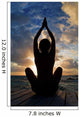 Silhouette Of Woman Doing Yoga On Oceanside Pier Wall Mural