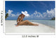 Woman Sitting On White Sand Beach Wall Mural