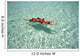 Woman Floating In Tropical Ocean Water Wall Mural