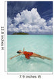 French Polynesia, Woman Floating In Ocean Water Wall Mural