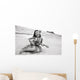 Young Girl Smiling And Playing Ukulele On The Beach In A Hula Skirt Wall Mural