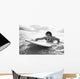 Hawaii, Oahu, Young Man Paddling On His Surfboard In The Water Wall Mural