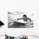 Hawaii, Oahu, Young Man Paddling On His Surfboard In The Water Wall Mural