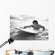 Hawaii, Oahu, Young Man Paddling On His Surfboard In The Water Wall Mural