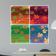 Stripes and Leaves Wall Mural