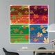 Stripes and Leaves Wall Mural