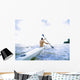 Hawaii, Kauai, Anini Beach, Active Male Paddling In A One Man Canoe Wall Mural