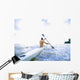 Hawaii, Kauai, Anini Beach, Active Male Paddling In A One Man Canoe Wall Mural