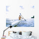 Hawaii, Kauai, Anini Beach, Active Male Paddling In A One Man Canoe Wall Mural