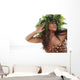 Polynesian Female Posing Wearing Wild Fern Haku And Tapa Cloth Wall Mural