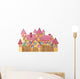 Small Colorful Fantasy Village Wall Decal