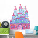 Beautiful Blue Cartoon Castle Wall Decal