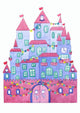 Beautiful Blue Cartoon Castle Wall Decal
