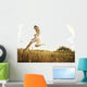 Hawaii, Oahu, Atheltic Male Jogging On An Outdoor Field Walkway Path Wall Mural