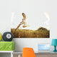 Hawaii, Oahu, Atheltic Male Jogging On An Outdoor Field Walkway Path Wall Mural