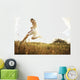 Hawaii, Oahu, Atheltic Male Jogging On An Outdoor Field Walkway Path Wall Mural