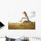 Hawaii, Oahu, Atheltic Male Jogging On An Outdoor Field Walkway Path Wall Mural
