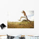 Hawaii, Oahu, Atheltic Male Jogging On An Outdoor Field Walkway Path Wall Mural
