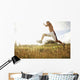 Hawaii, Oahu, Atheltic Male Jogging On An Outdoor Field Walkway Path Wall Mural