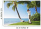 Ready To Swing His Golf Club At A Beach Front Golf Course Wall Mural