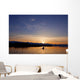 Sunset, Kayaking Through Beautiful Mountain Ranges Wall Mural
